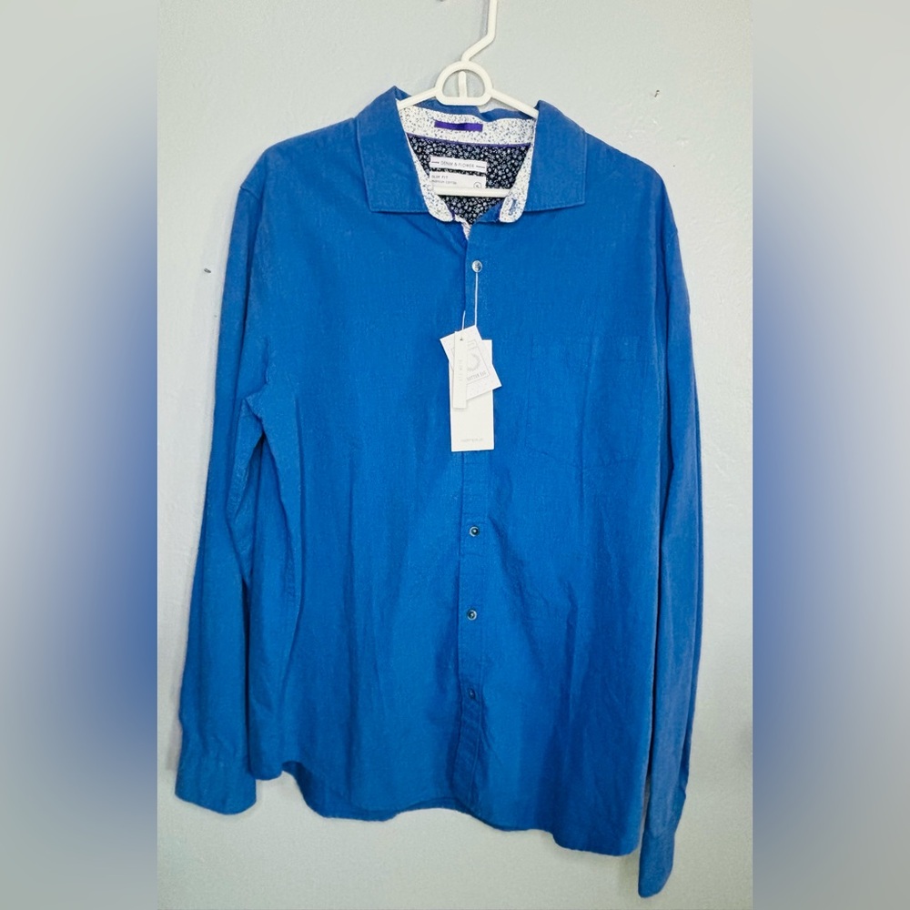 Denim and Flower‎ slim fit button up dress shirt. Men’s XL premium cotton NWT